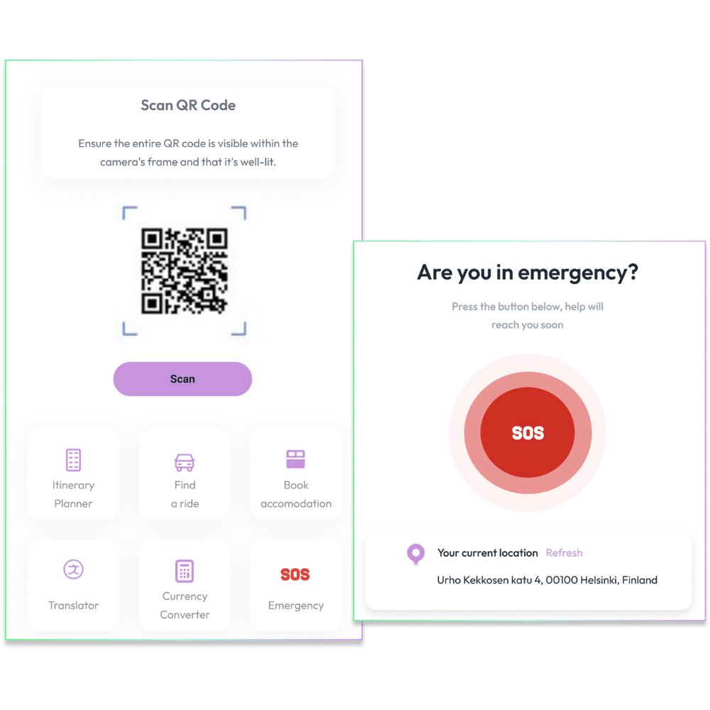 App showcase of SOS-function and other