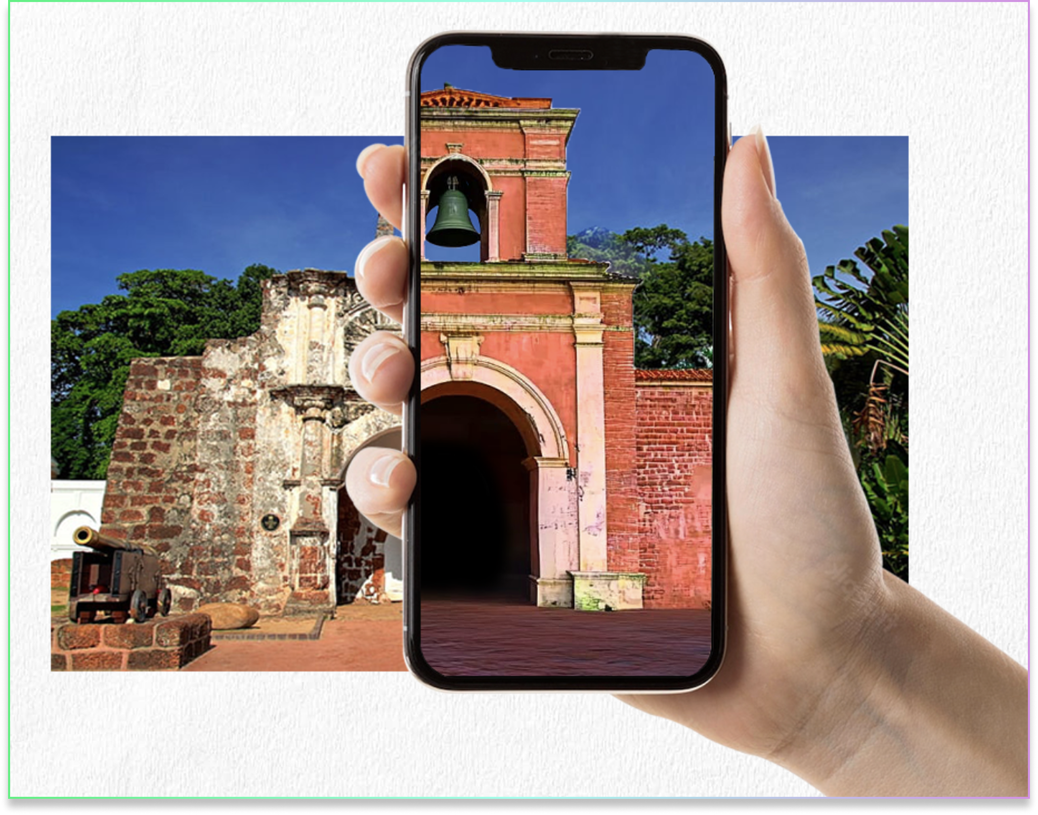 AR Experiences picture, travel photos in mobile screen